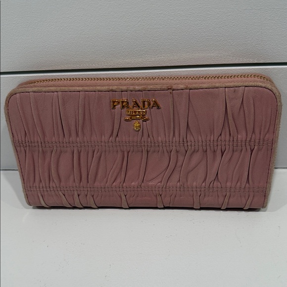 Prada Ruched Pink Wallet - Picture 1 of 5